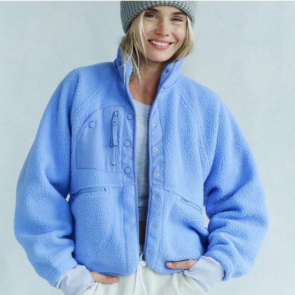Free People Movement New Hit The Slopes Fleece Jacket blueberry - Picture 1 of 6
